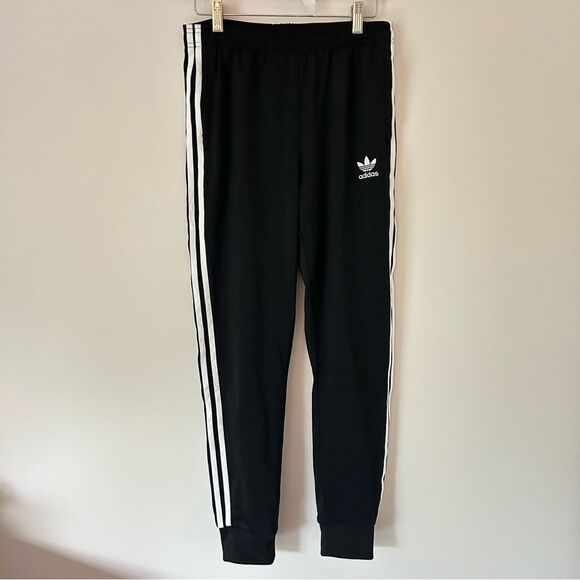 Adidas Big Kids’ Black and White Tracksuit Joggers - Picture 1 of 3